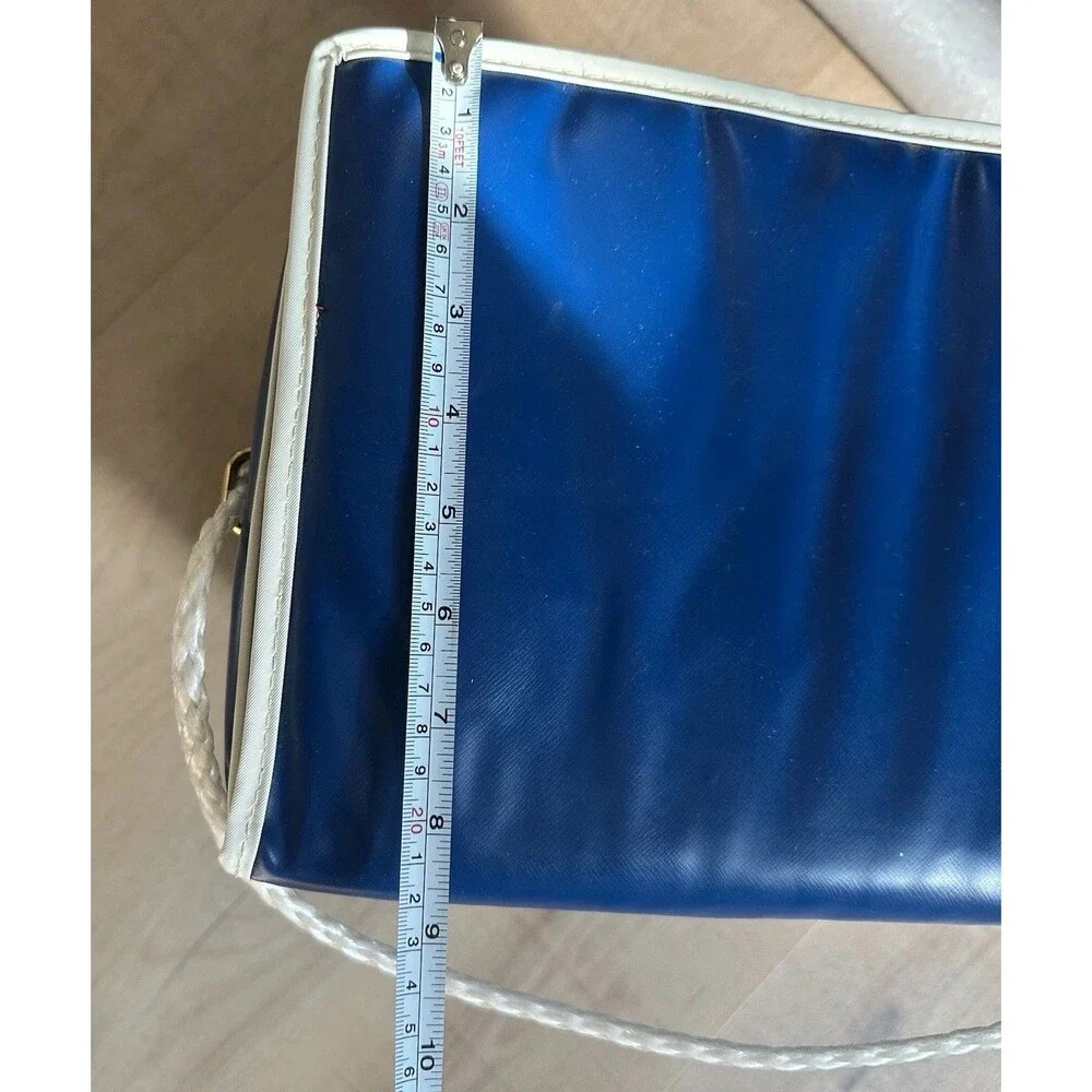 Vtg Vinyl Cooler/Ice Chest Nautical Blue Rope Sailboat Coastal Zip Prepac Inc.